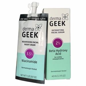 DERMA GEEK Beta Hydroxy Detoxifying Facial Serum & Niacinamide Night Cream